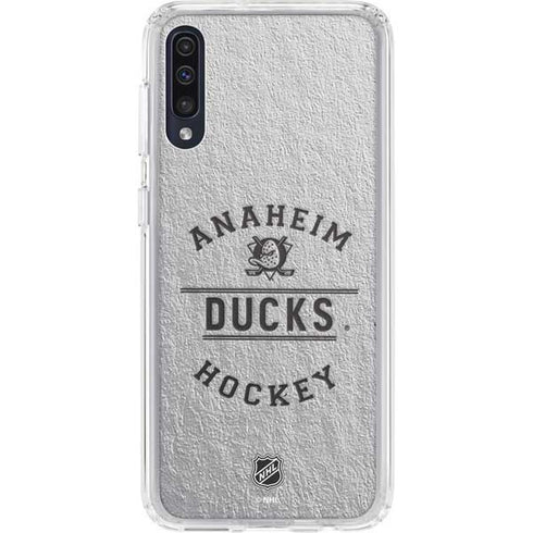 NHL Anaheim Ducks Black Text Galaxy A50 Clear Case